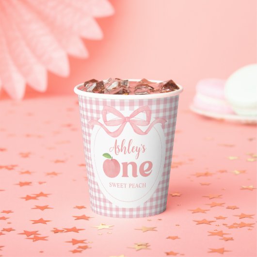 ピンクジンガムピーチファースト誕生日 紙コップ (インサイチュ)