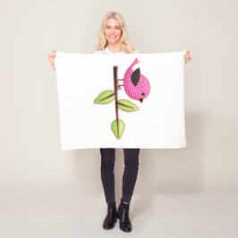 ピンクジンガムベビー鳥刺葉しゅう フリースブランケット