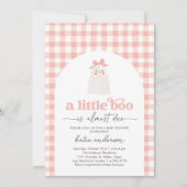 ピンクジンガムリトルブー幽霊ベビーシャワー 招待状 (正面)