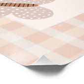 ピンクジンガムワイルドフラワー誕生日ウェルカムサイン ポスター (コーナー)