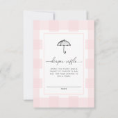 ピンクジンガム傘おむつラッフルエンクロージャー 招待状 (正面)