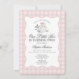 ピンクジンガム名門私立校風の幽霊リトルブー2nd誕生日 招待状