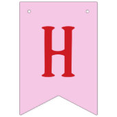 ピンクジンガム市松模様にワストロベリー誕生日 バンティングフラッグ (第2の旗)