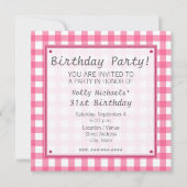 ピンクジンガム誕生日パーティーの招待状 招待状 (正面)