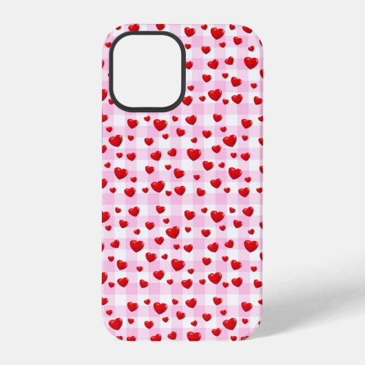 ピンクジンガム赤いハート iPhoneケース (裏面)
