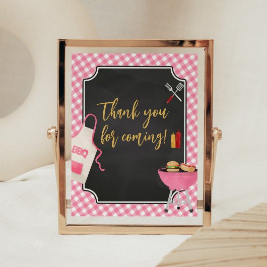 ピンクジンガムBBQベビーシャワーありがとうござ来う ポスター