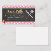 ピンクジンガムBBQベビーシャワーオムツラッフル エンクロージャーカード (正面/裏面)
