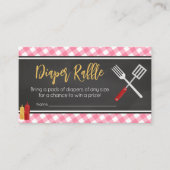 ピンクジンガムBBQベビーシャワーオムツラッフル エンクロージャーカード (正面)