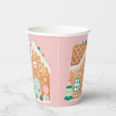 ピンクジンガーブレッドハウス紙カップ 紙コップ (右)