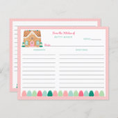 ピンクジンガーブレッドハウス |休日レシピカード (正面/裏面)