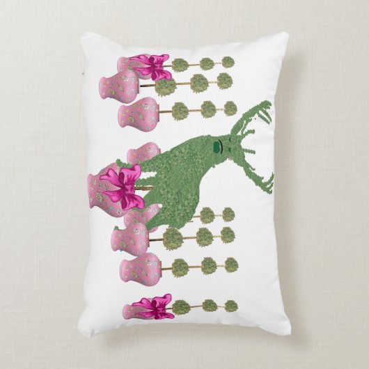 ピンクジンジャージャースジャースディアトーピアリーアートポスター アクセントクッション (正面(垂直))