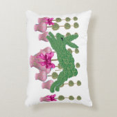 ピンクジンジャージャースジャールTopiary Bunny Rabbit art アクセントクッション (正面(垂直))