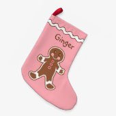 ピンクジンジャーパンストッキング スモールクリスマスストッキング (正面 (吊り時))