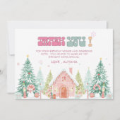 ピンクジンジャーパン冬のオーネダーランド1歳の誕生日 サンキューカード (正面)