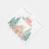 ピンクジンジャーパン冬のオーネダーランド1歳の誕生日 スタンダードランチョンナプキン (角)