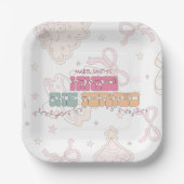 ピンクジンジャーパン冬のオーネダーランド1歳の誕生日 ペーパープレート (正面)