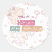 ピンクジンジャーパン冬のオーネダーランド1歳の誕生日 ラウンドシール (正面)