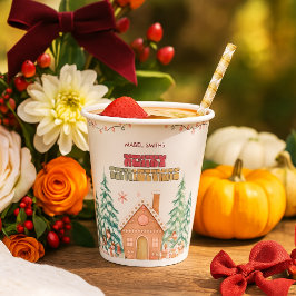 ピンクジンジャーパン冬のオーネダーランド1歳の誕生日 紙コップ