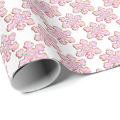 ピンクジンジャーブレッドクッキーのクリスマスラッピング紙 ラッピングペーパー (ロールコーナー)