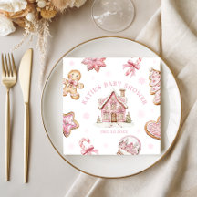 ピンクジンジャーブレッドクッキー赤ちゃんシャワーガール