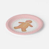 ピンクジンジャーブレッドクッキー ペーパープレート (アングル)