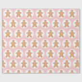 ピンクジンジャーブレッドクッキー ラッピングペーパー (フラット)