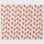 ピンクジンジャーブレッドクリスマスフェスティバルトレンディー ラッピングペーパー (フラット)