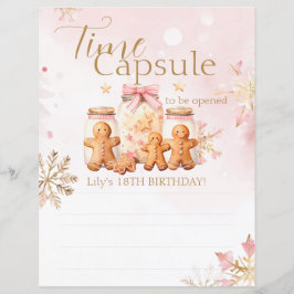 ピンクジンジャーブレッドクリスマス誕生日タイムカプセル