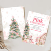 ピンクジンジャーブレッドハウスクリスマスパーティー 招待状