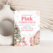 ピンクジンジャーブレッドハウスクリスマスパーティー 招待状