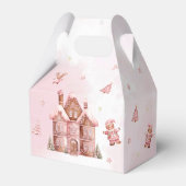 ピンクジンジャーブレッドハウスクリスマスファースト誕生日 フェイバーボックス (裏面サイド)