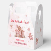 ピンクジンジャーブレッドハウスクリスマスファースト誕生日 フェイバーボックス (オープン)