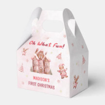 ピンクジンジャーブレッドハウスクリスマスファースト誕生日