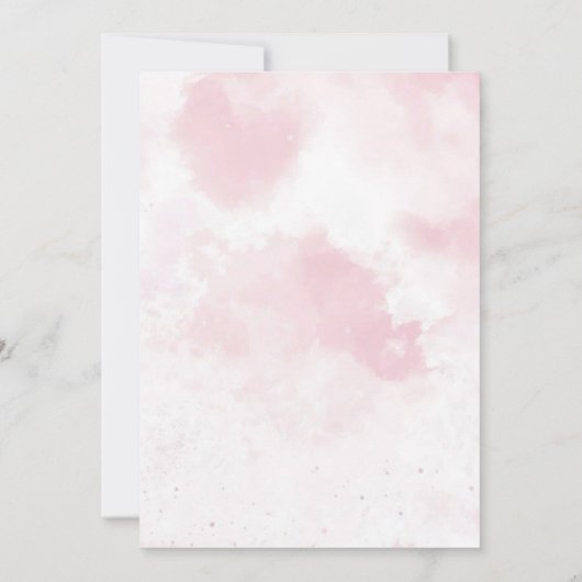 ピンクジンジャーブレッドハウスクリスマスファースト誕生日 招待状 (裏面)