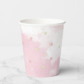 ピンクジンジャーブレッドハウスクリスマスファースト誕生日 紙コップ (裏面)