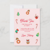 ピンクジンジャーブレッドハウスクリスマス誕生日 サンキューカード (正面)