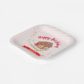 ピンクジンジャーブレッドハウスクリスマス誕生日 ペーパープレート (傾斜あり)