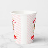 ピンクジンジャーブレッドハウスクリスマス誕生日 紙コップ (左)