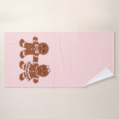 ピンクジンジャーブレッドボーイ&ガールバスタオル バスタオル (バスタオル)