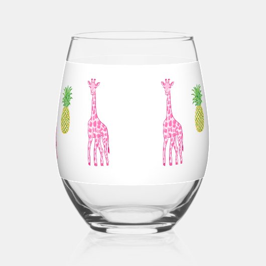 ピンクジ名門私立校風のラフェズパイナップルクラシックズ ステムなしワイングラス (左)