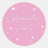 ピンクスかわいらしトラストスターズ卒業パーティー ラウンドシール (正面)