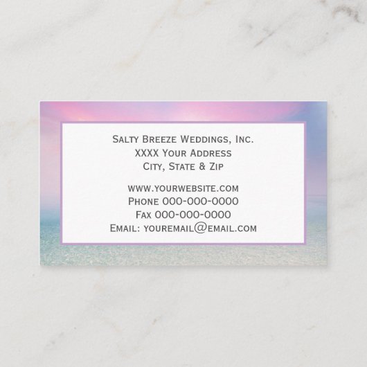 ピンクスかわいらし海夕日 名刺 (裏面)