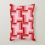 ピンクスと赤の長方形の枕 アクセントクッション (正面(垂直))