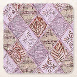 ピンクスのダイヤモンドデザイン スクエアペーパーコースター