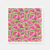 ピンクスイカのフルーツスライスパターン プレッピー スタンダードカクテルナプキン (正面)