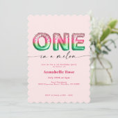 ピンクスイカバルーン第1誕生日招待状 招待状 (スタンド正面)