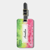 ピンクスイカパーソナライズされたラゲッジタグ ラゲッジタグ (正面縦)