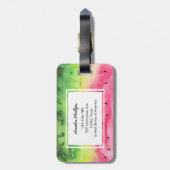 ピンクスイカパーソナライズされたラゲッジタグ ラゲッジタグ (裏面縦)