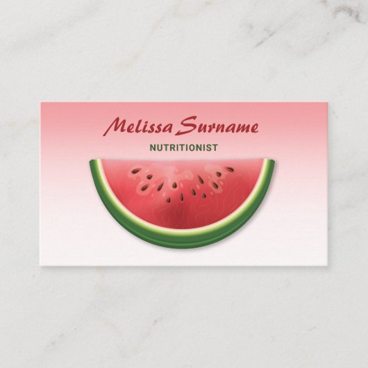ピンクスイカフルーツスライスディエティアン栄養士 名刺 (正面)