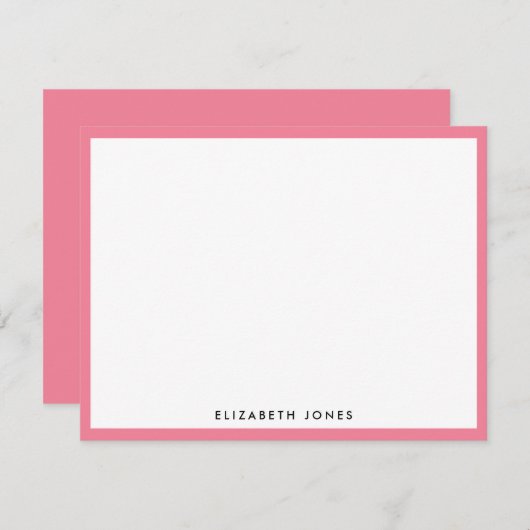 ピンクスイカモダンガーリークラシックミニマリスト ノートカード (正面/裏面)